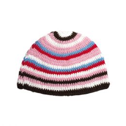 24 Pieces Youth Crocheted Kufi Beanie PINK - Winter Beanie Hats