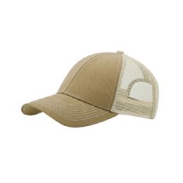 Heavy Cotton Twill Trucker Cap KhakI-Beige