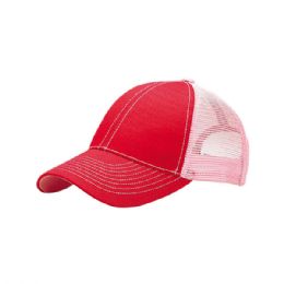 Heavy Cotton Twill Trucker Cap ReD-Light Pink