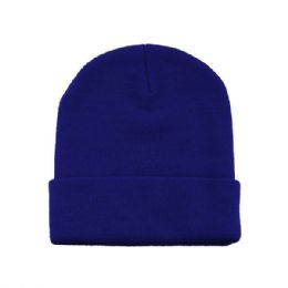 Acrylic Beanie With Cuff Royal