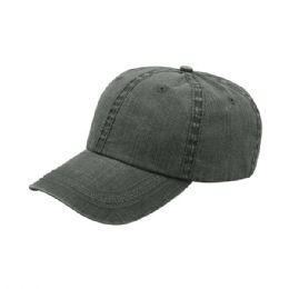 24 of Washed Pigment Dyed Slub Cotton Cap Black