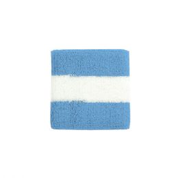 24 Pieces Cotton Terry Cloth Wristband BLUE-WT - Fitness and Athletics