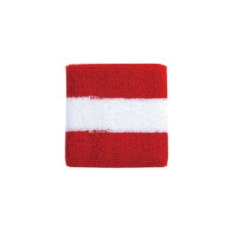 24 Pieces Cotton Terry Cloth Wristband RED-WT - Fitness and Athletics