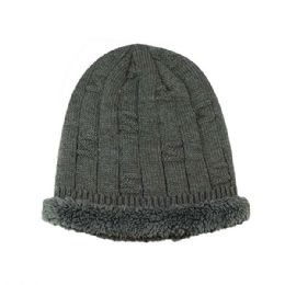 24 of Infinity Selections RiB-Knit Beanie Dark Grey