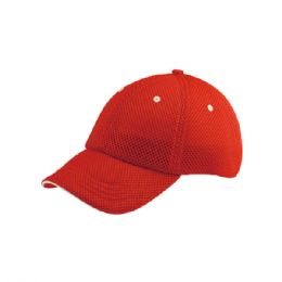 24 of Mega Flex Low Profile Mesh Fitted Cap Red White
