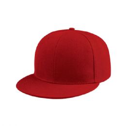 24 of Flat Bill Fitted Cap Red S