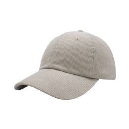 24 of 6 Panel Corduroy Dad Hat Grey
