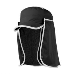 24 of Juniper Taslon UV Fidel Cap with Flap BLACK