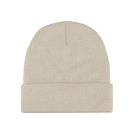 24 of Acrylic Beanie With Cuff Birch