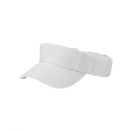 24 of Pro Style Cotton Twill Washed Visor WHITE