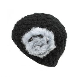 24 Pieces Infinity Selections Ladies' Fashion Knit Hat BLACK - Fashion Winter Hats