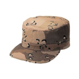 24 Pieces Camouflage Twill Army Cap DESERT - Military Caps