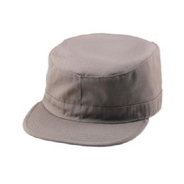 24 Pieces Camouflage Twill Army Cap KHAKI - Military Caps
