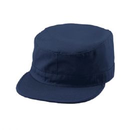 24 Pieces Camouflage Twill Army Cap NAVY - Military Caps