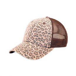 Low Profile Soft Structured Canvas Leopard Print Cap Brown