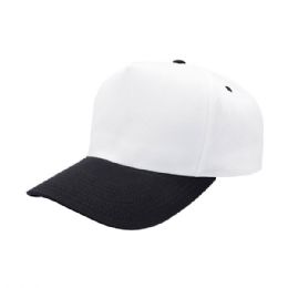 Poly Cotton Twill Cap White Black