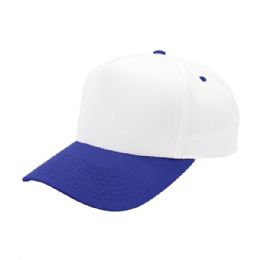 Poly Cotton Twill Cap White Royal