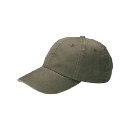 Washed Pigment Dyed Cotton Twill Cap Olive