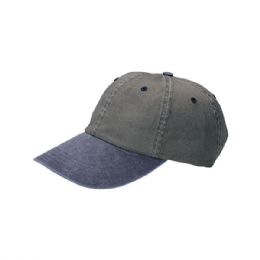 Washed Pigment Dyed Cotton Twill Cap OlivE-Navy