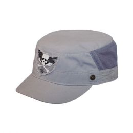 24 pieces Brushed Canvas Fashion Army Cap L.GREY - Military Caps