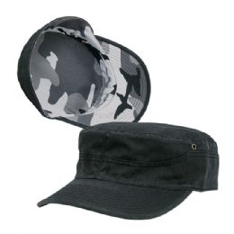 24 pieces Cotton Twill Washed Army Cap BLK-CITY - Military Caps