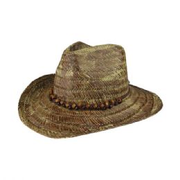 24 pieces Western Tea Stained Straw BROWN - Cowboy & Boonie Hat