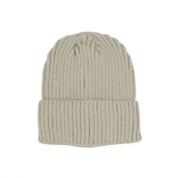 24 pieces Rib Knit Cuff Beanie BIRCH - Winter Beanie Hats