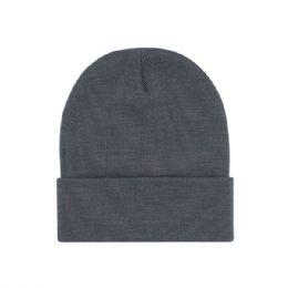 24 pieces Recycled Cuff Beanie D.GREY - Winter Beanie Hats
