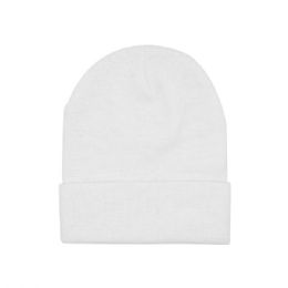 24 pieces Recycled Cuff Beanie WHITE - Winter Beanie Hats