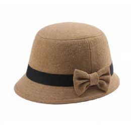 24 pieces Infinity Selections Wool Plaid Cloche Hat CAMEL - Fashion Winter Hats
