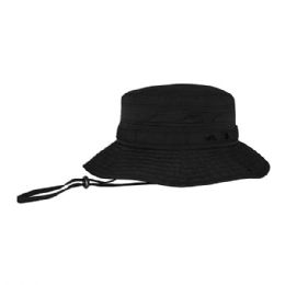 24 pieces Taslon UV Boonie Hat BLACK-L - Cowboy & Boonie Hat