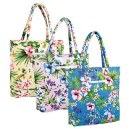 24 pieces Flower Canvas Tote Bag STD - Tote Bags & Slings
