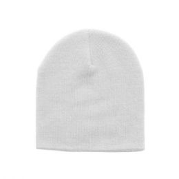 24 pieces Acrylic Beanie WHITE - Winter Beanie Hats