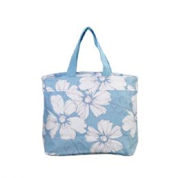 24 pieces 13oz Print Canvas Tote Bag L.BLUE - Tote Bags & Slings