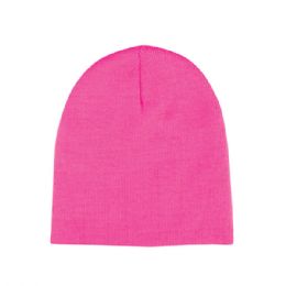 24 pieces Neon Acrylic Beanie NEON.PINK - Winter Beanie Hats