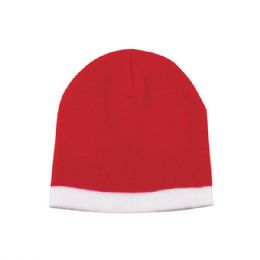 24 pieces Acrylic Beanie RED-WT - Winter Beanie Hats
