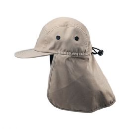 24 pieces Camouflage Twill Cap W/Flap KHAKI - Hunting Caps