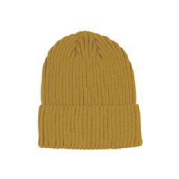 24 pieces Rib Knit Cuff Beanie CAMEL - Winter Beanie Hats