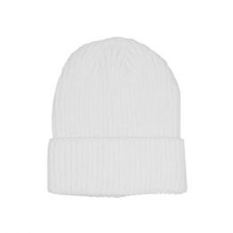 24 pieces Rib Knit Cuff Beanie WHITE - Winter Beanie Hats