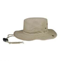 24 pieces Brushed Twill Aussie Hat KHAKI-L - Cowboy & Boonie Hat