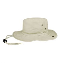 24 pieces Brushed Twill Aussie Hat NATURAL-L - Cowboy & Boonie Hat