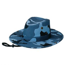 24 pieces Youth Camouflage Twill Hunting Hat BLUE.CAMO - Hunting Caps