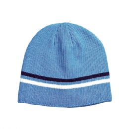 24 pieces Ribbed Beanie SKY.BLUE - Winter Beanie Hats