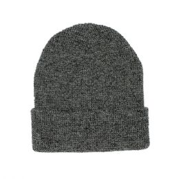 24 pieces Waffle Knit Cuff Beanie BLACK_MARLED - Winter Beanie Hats