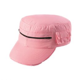 24 pieces Enzyme Washed Cotton Twill Army Cap PINK - Military Caps