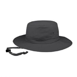 24 pieces Juniper Taslon UV Bucket with Flap CHARCOAL-L - Bucket Hats