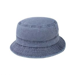 24 pieces Youth Pigment Dyed Twill Washed Bucket Hat NAVY - Bucket Hats