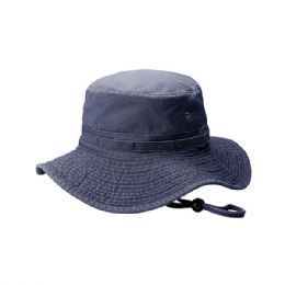 24 pieces Pigment Dyed Twill Washed Bucket Hat NAVY-M - Bucket Hats