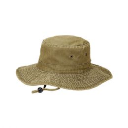 24 pieces Pigment Dyed Twill Washed Bucket Hat KHAKI - Bucket Hats