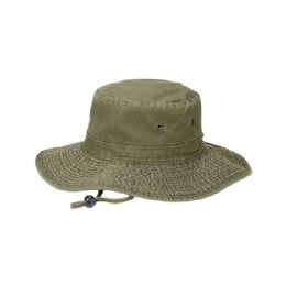 24 pieces Pigment Dyed Twill Washed Bucket Hat OLIVE - Bucket Hats